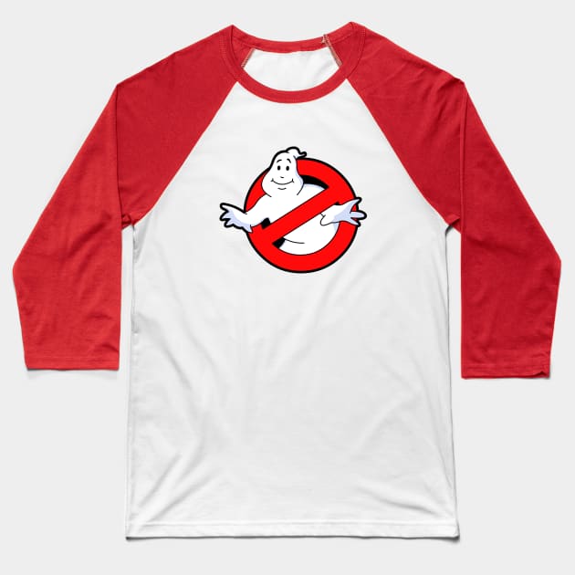 And Now Back To The Real Ghostbusters Logo Smile Baseball T-Shirt by RobotGhost